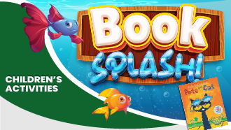 green banner, fish, text