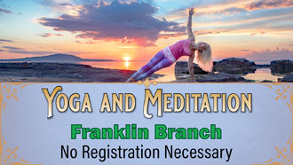 woman doing yoga outdoors with sunset