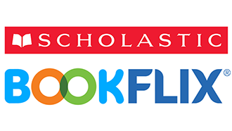 Scholastic BookFlix logo with a red and white 'Scholastic' banner and colorful 'BOOKFLIX' text.