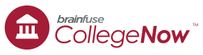 Brainfuse CollegeNow logo with red circular emblem and text on transparent background.