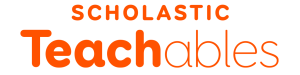Orange "Scholastic Teachables" text on transparent background.